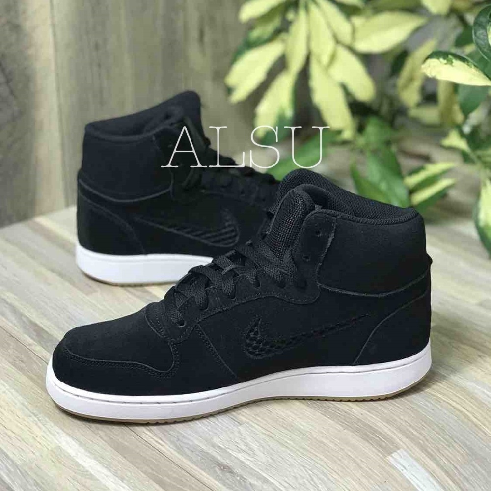 NWT Nike Ebernon Mid Prem Suede Black W AUTHENTIC - Picture 2 of 8